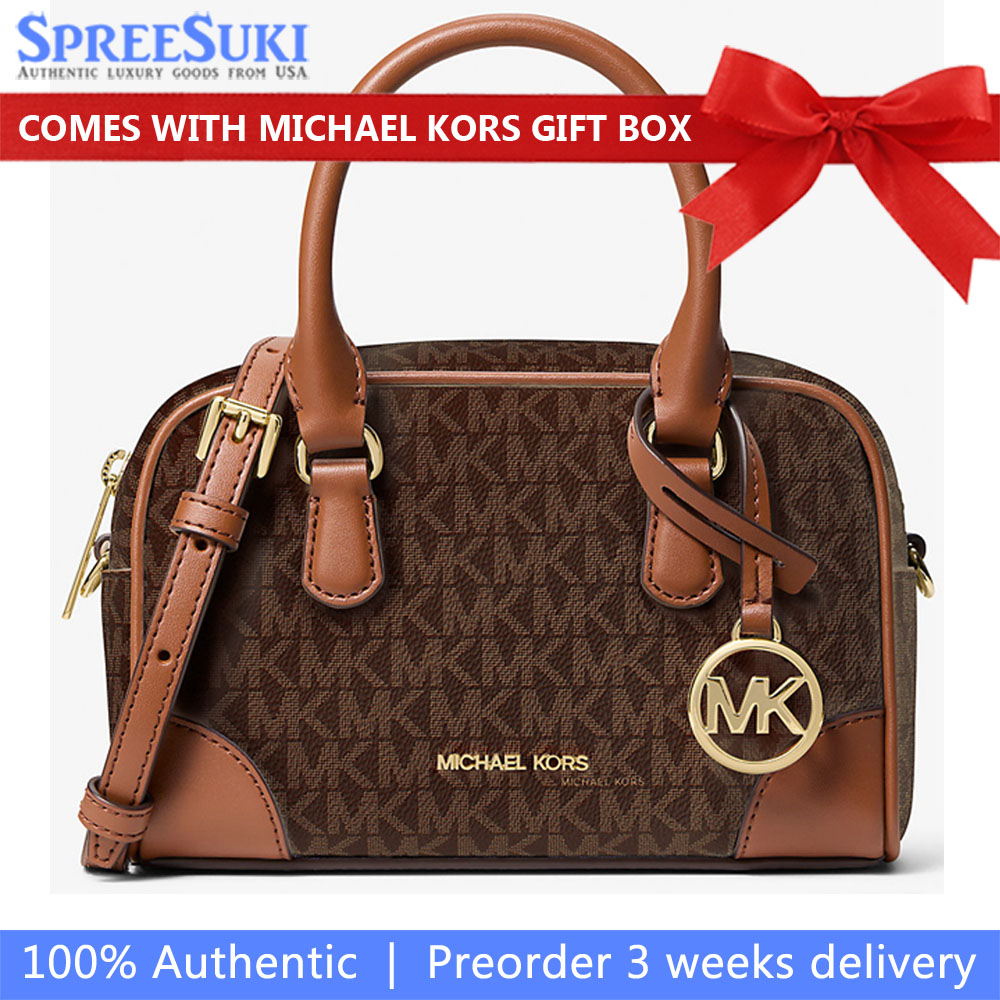 Michael Kors Thompson Extra-Small Signature Logo Convertible Satchel Brown # 35F5G7OC0B