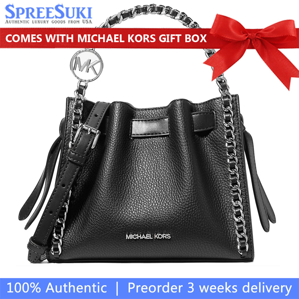 Michael Kors Mina Small Chain Convertible Crossbody Bag Black # 35F5S4MC1V