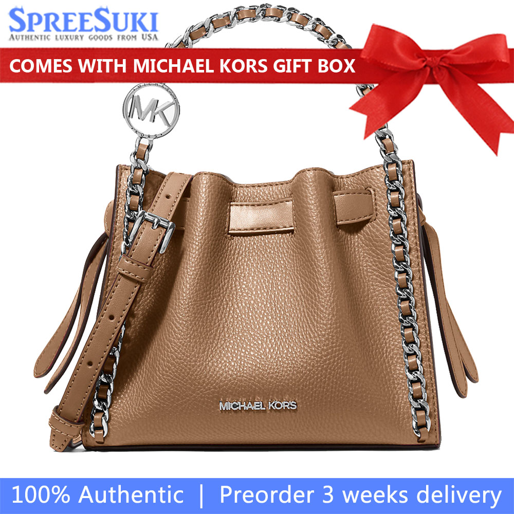 Michael Kors Mina Small Chain Convertible Crossbody Bag Driftwood # 35F5S4MC1V
