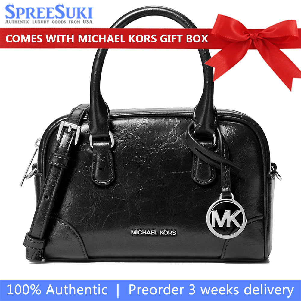 Michael Kors Thompson Extra-Small Distressed Convertible Satchel Black # 35F5S7OC0Y