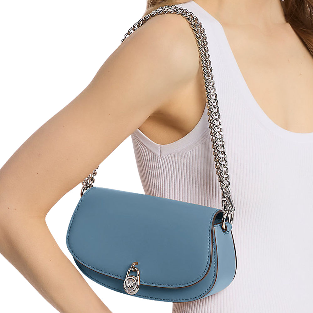 Michael Kors Mila Small Leather Convertible Crossbody Bag Cornflower # 35T5SIMC5L