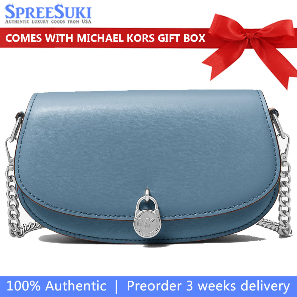Michael Kors Mila Small Leather Convertible Crossbody Bag Cornflower # 35T5SIMC5L