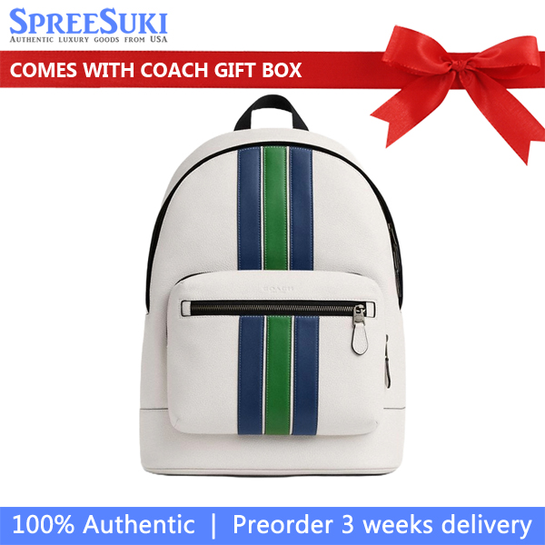 Coach West Backpack With Varsity Stripe Chalk Multi # CBI37