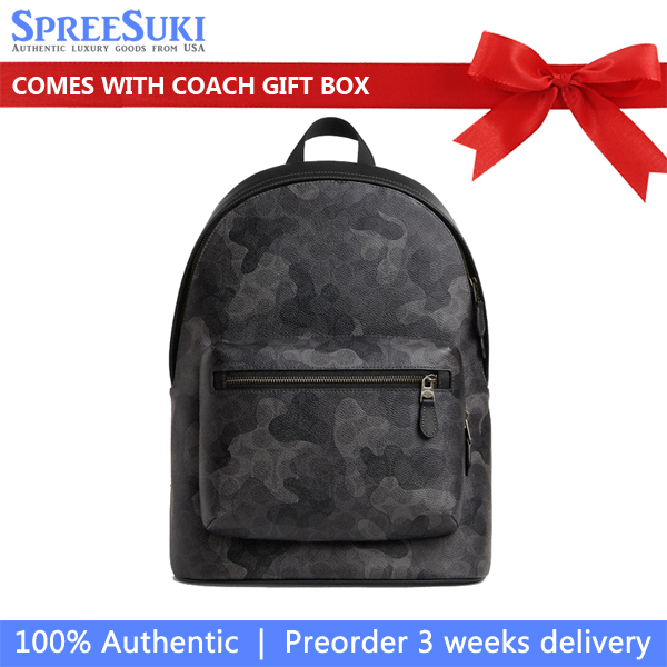 Coach West Backpack In Signature Camo Print Gunmetal Grey Multi # CW311