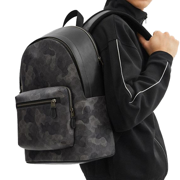 Coach West Backpack In Signature Camo Print Gunmetal Grey Multi # CW311