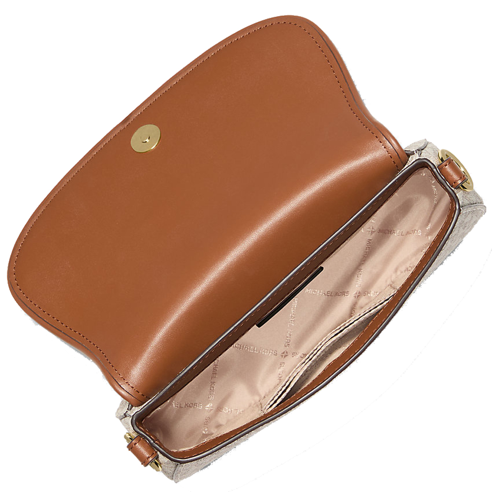 Michael Kors Mila Small Signature Logo Crossbody Bag Vanilla # 35F5GIMC1B