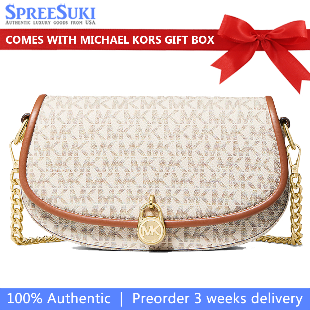 Michael Kors Mila Small Signature Logo Crossbody Bag Vanilla # 35F5GIMC1B
