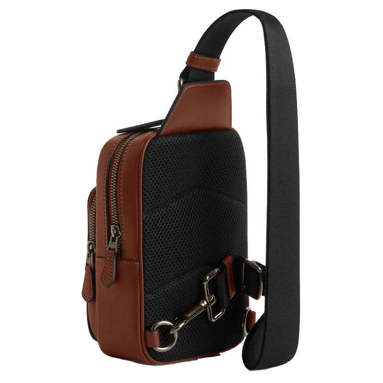 Coach Coach X Peanuts Racer Sling Pack In Signature Canvas With Snoopy Print Gunmetal Tan Multi # CBK47