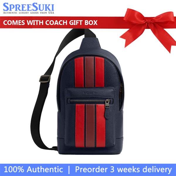 Coach West Pack With Varsity Stripe Midnight Navy Multi # CBI39