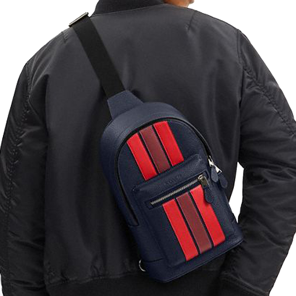 Coach West Pack With Varsity Stripe Midnight Navy Multi # CBI39