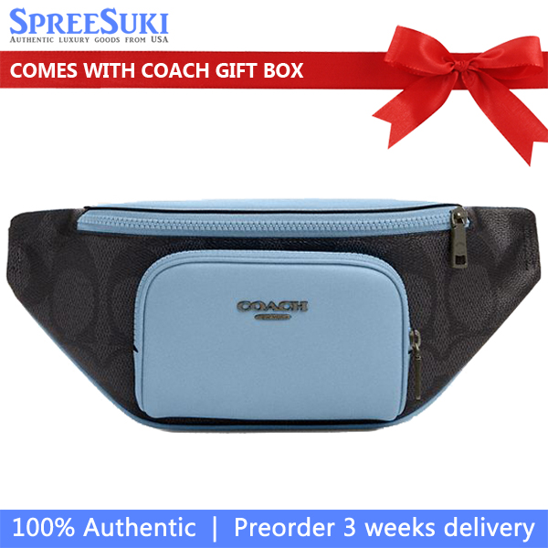 Coach Racer Small Belt Bag In Maxi Signature Charcoal Pool # CBI67