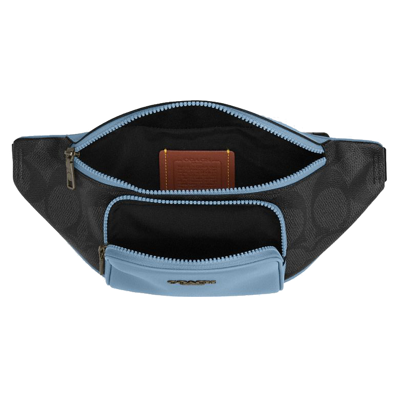 Coach Racer Small Belt Bag In Maxi Signature Charcoal Pool # CBI67