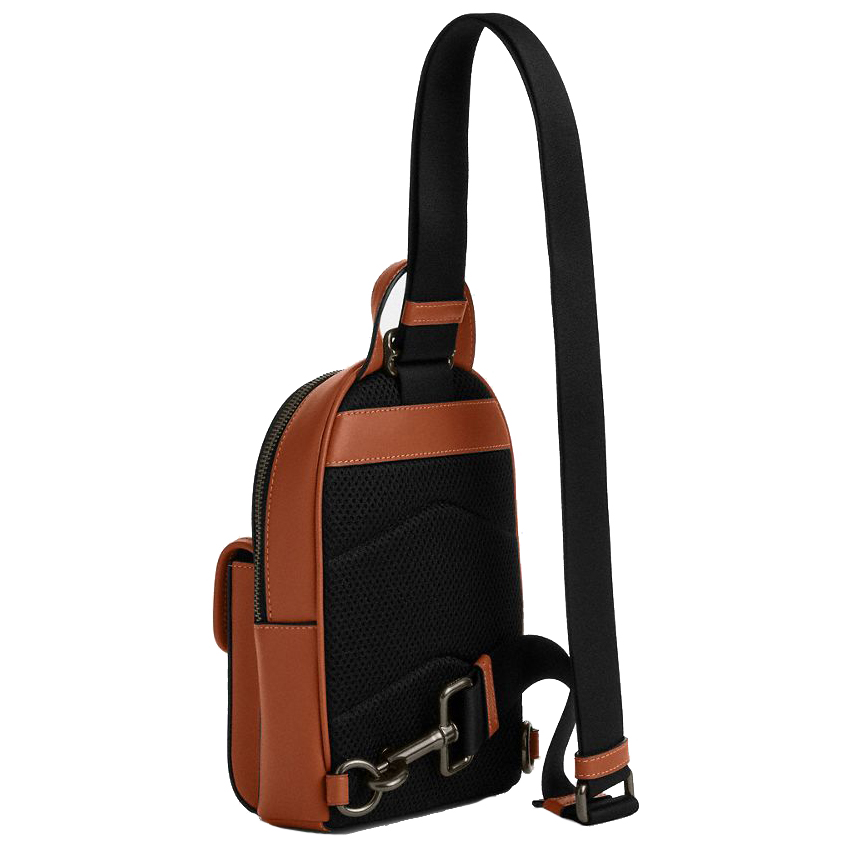 Coach Small Turnlock Sling Pack Gunmetal Tan # CBI24