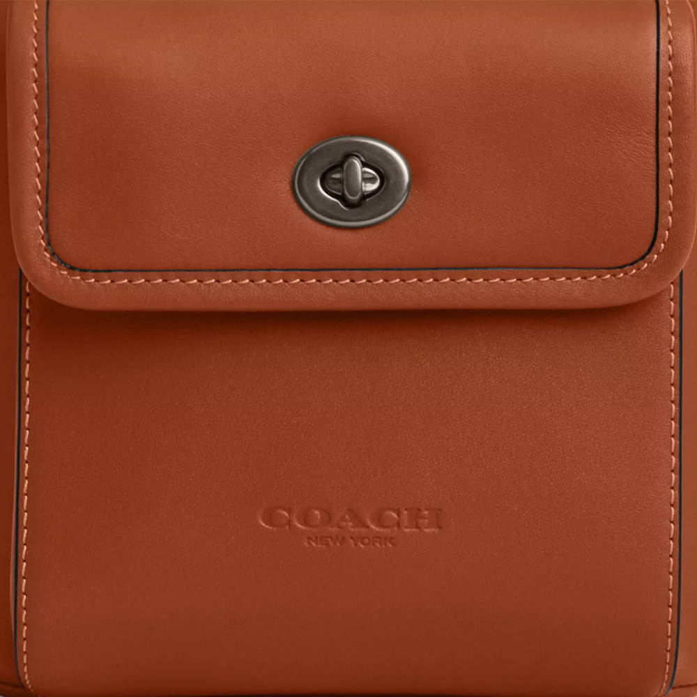 Coach Small Turnlock Sling Pack Gunmetal Tan # CBI24