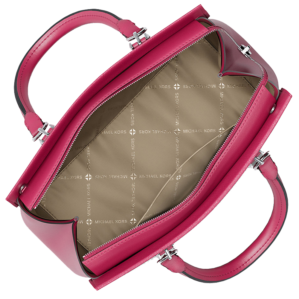 Michael Kors Marilyn Medium Saffiano Leather Satchel Dark Raspberry # 35F5S6AS2L