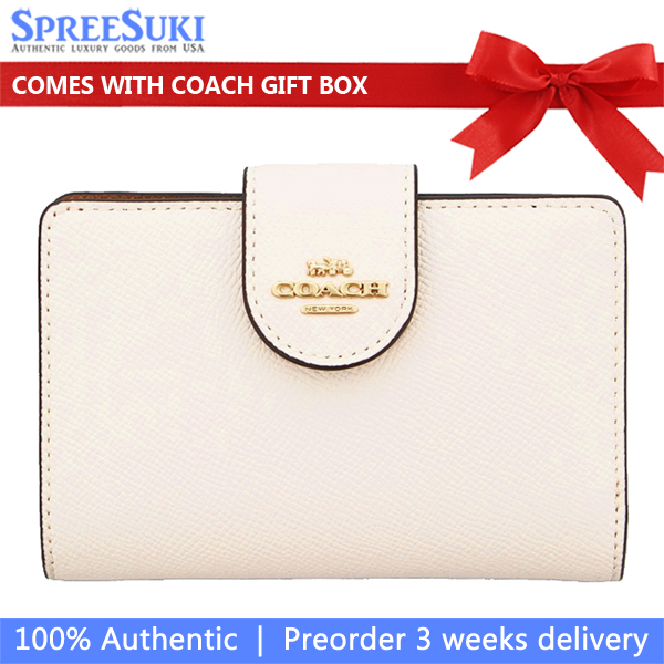 Coach Medium Wallet Medium Corner Zip Wallet Chalk Off White # 6390
