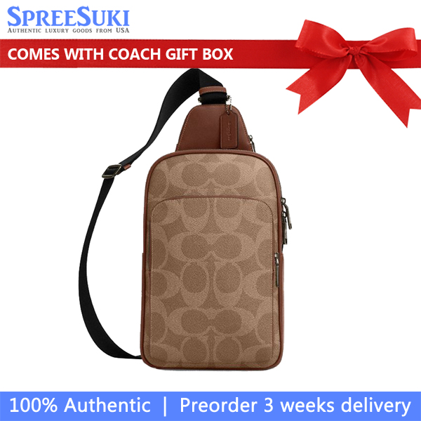 Coach Ethan Pack In Signature Canvas Tan Vintage Brown # CBI71
