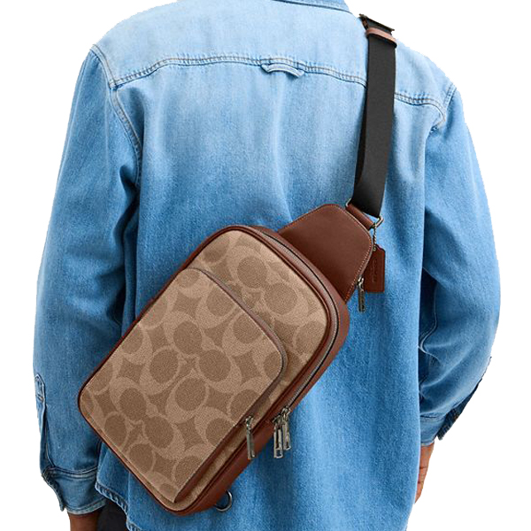 Coach Ethan Pack In Signature Canvas Tan Vintage Brown # CBI71