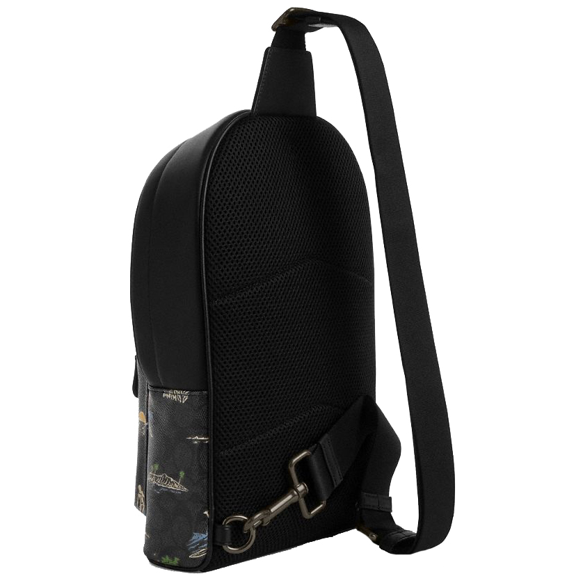 Coach West Pack In Signature Canvas With Surf Print Gunmetal Charcoal Multi # CBJ12