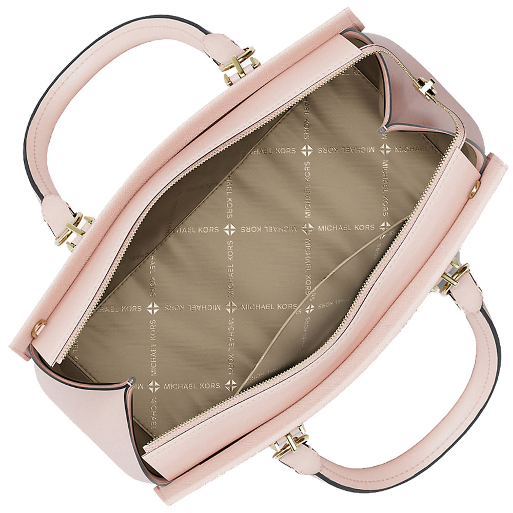 Michael Kors Marilyn Medium Saffiano Leather Satchel Powder Blush # 35F5G6AS2L