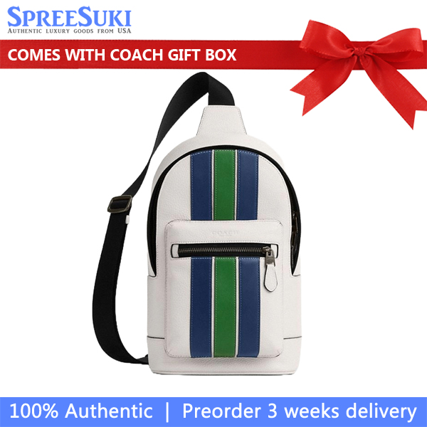 Coach West Pack With Varsity Stripe Chalk Multi # CBI39
