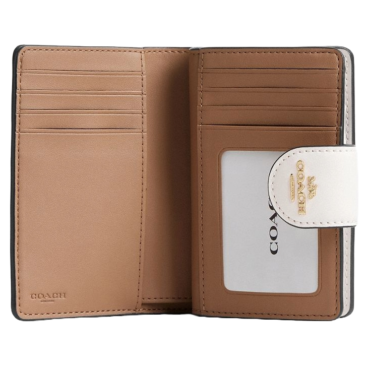 Coach Medium Corner Zip Wallet In Signature Canvas Sand Chalk # CW786