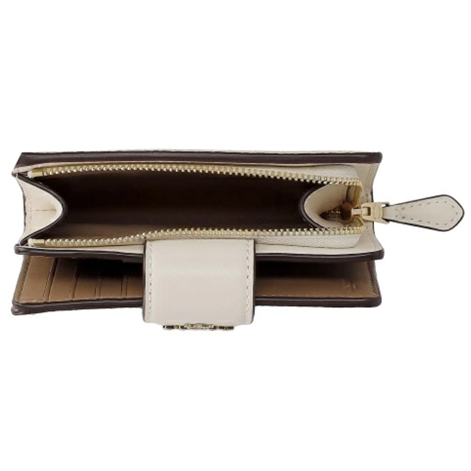 Coach Medium Corner Zip Wallet In Signature Canvas Sand Chalk # CW786