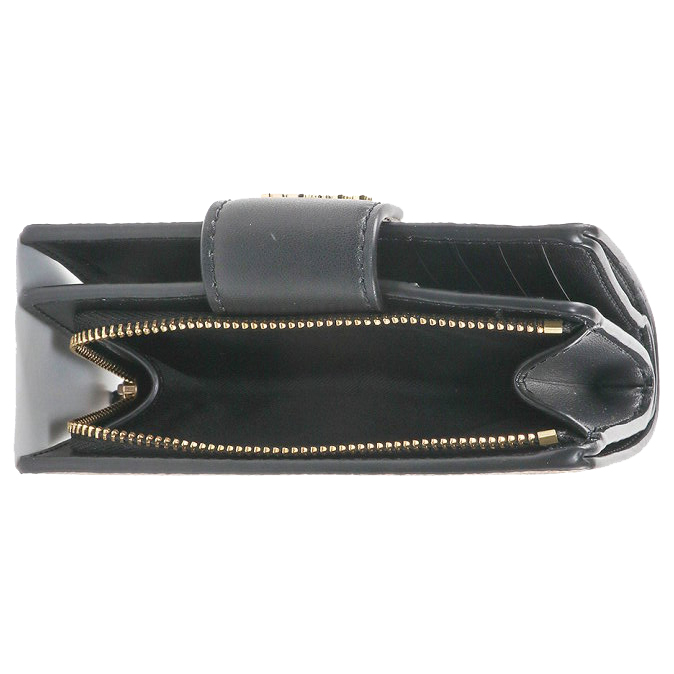Coach Medium Corner Zip Wallet In Signature Canvas Tan Black # CW786
