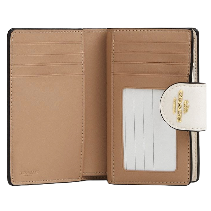 Coach Medium Corner Zip Wallet In Signature Canvas White Chalk # CW786