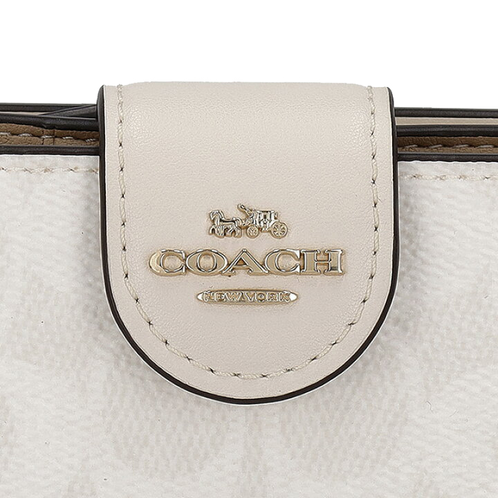 Coach Medium Corner Zip Wallet In Signature Canvas White Chalk # CW786