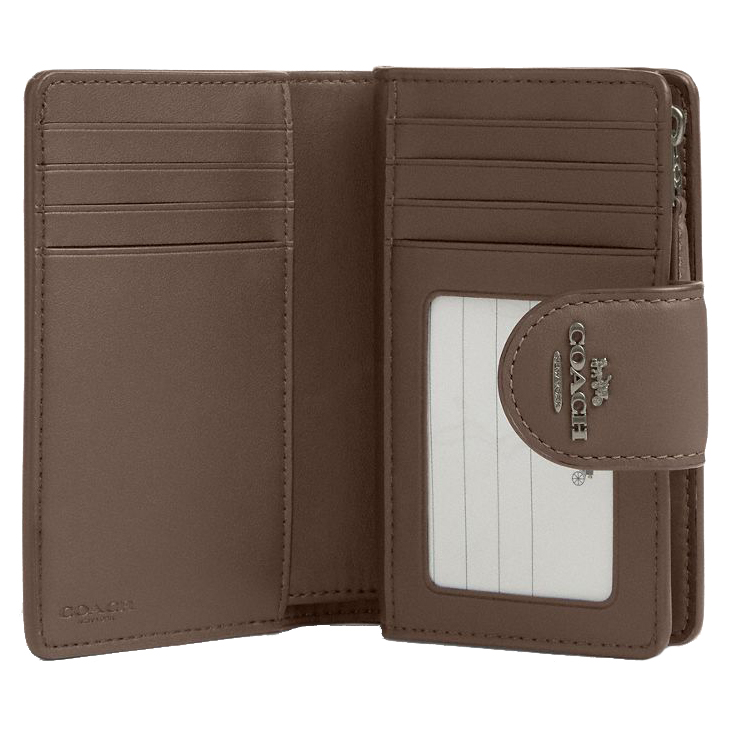 Coach Medium Corner Zip Wallet Dark Stone # CR791