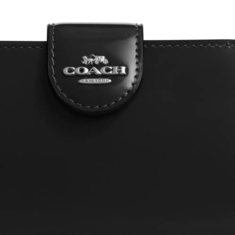 Coach Medium Corner Zip Wallet Black # CW526