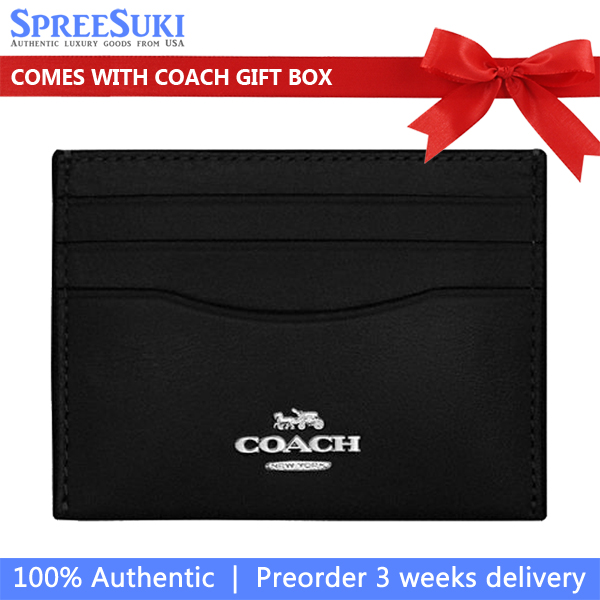 Coach Slim Id Card Case Silver Black # CBL81