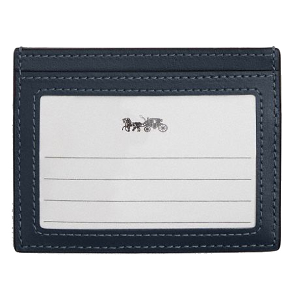 Coach Slim Id Card Case With Quilting Silver Denim # CAT70