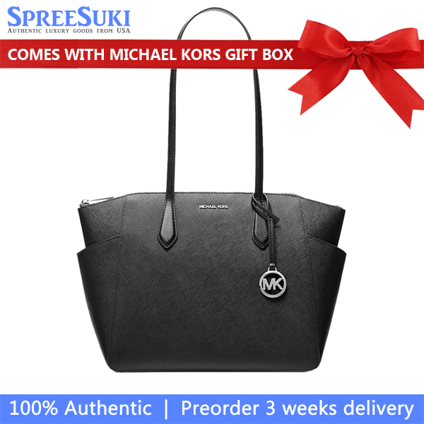 Michael Kors Marilyn Medium Saffiano Leather Tote Bag Black # 35F5S6AT2L