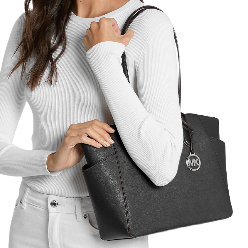 Michael Kors Marilyn Medium Saffiano Leather Tote Bag Black # 35F5S6AT2L