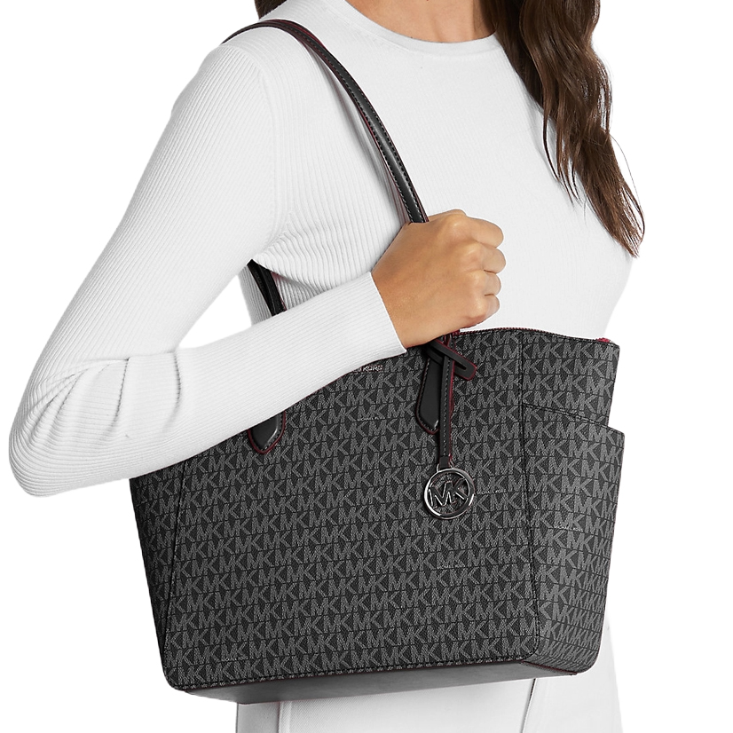 Michael Kors Marilyn Medium Signature Logo Tote Bag Black # 35F5S6AT2B