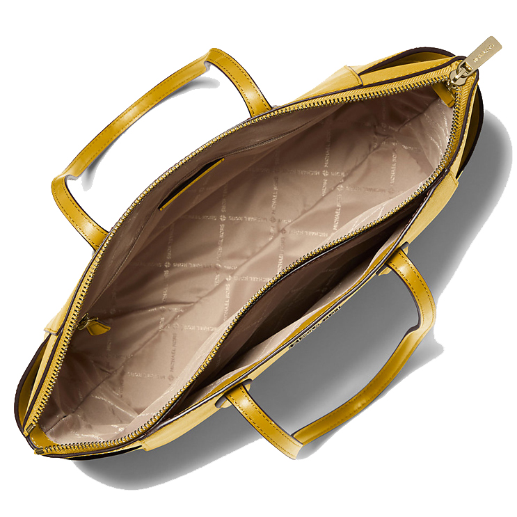 Michael Kors Marilyn Medium Saffiano Leather Tote Bag Honey # 35F5G6AT2L