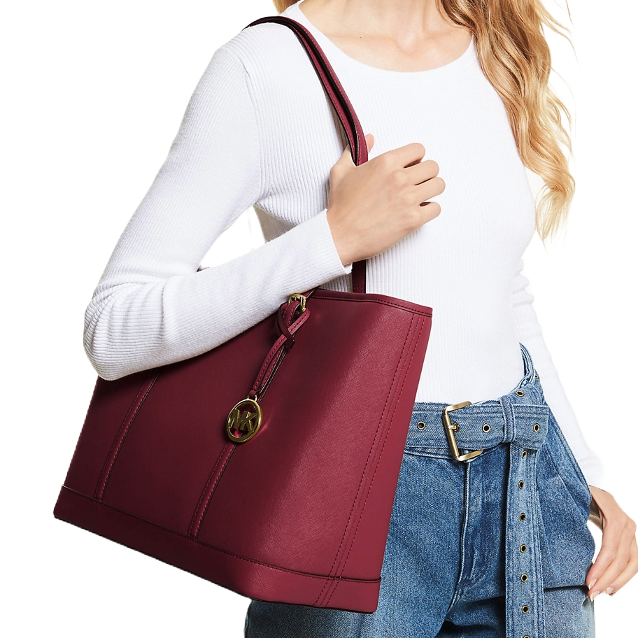 Michael Kors Tote Shoulder Bag Sady Large Top Zip Shoulder Tote Cherry # 35F0GTVT9L