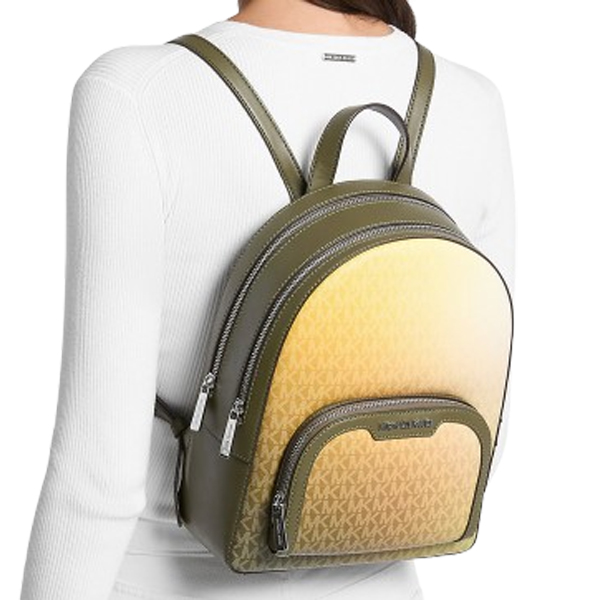 Michael Kors Jaycee Medium Ombré Signature Logo Backpack Olive Combo # 35F5S8TB8V