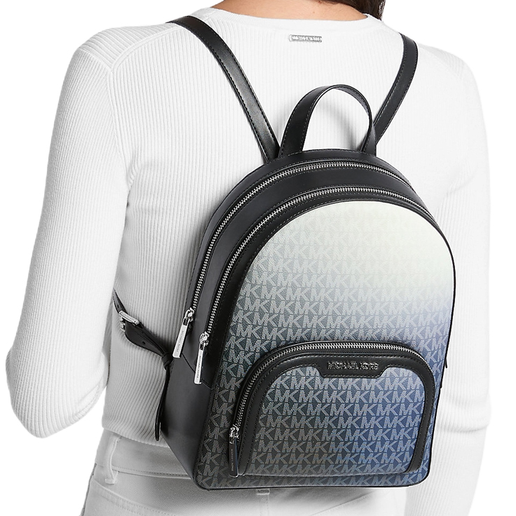 Michael Kors Jaycee Medium Ombré Signature Logo Backpack Black Combo # 35F5S8TB8V