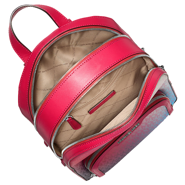 Michael Kors Jaycee Medium Ombré Signature Logo Backpack Dark Raspberry Multi # 35F5S8TB8V