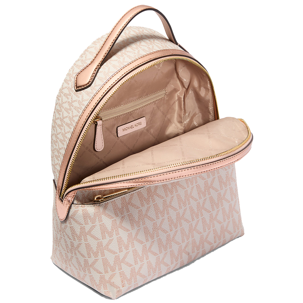 Michael Kors Sheila Medium Two-Tone Signature Logo Backpack Rose Gold # 35F4G6HB6M