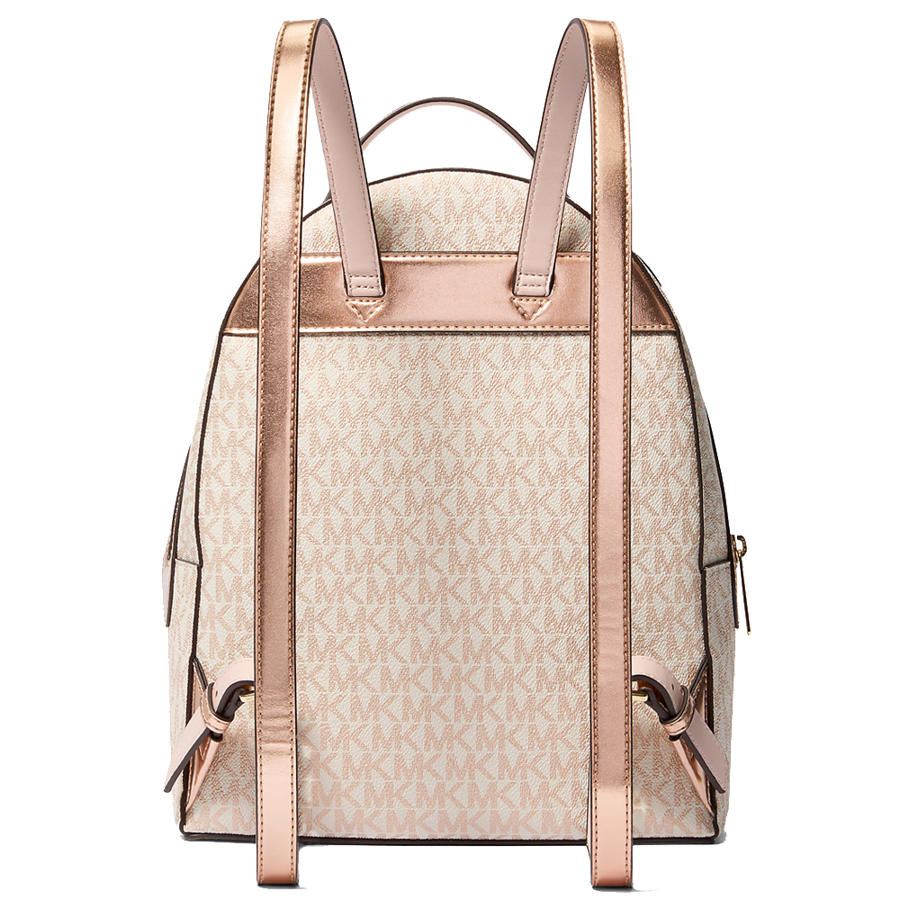 Michael Kors Sheila Medium Two-Tone Signature Logo Backpack Rose Gold # 35F4G6HB6M