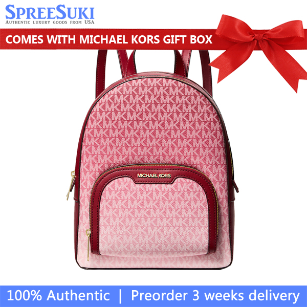 Michael Kors Jaycee Medium Ombré Signature Logo Backpack Cherry # 35F5G8TB8V