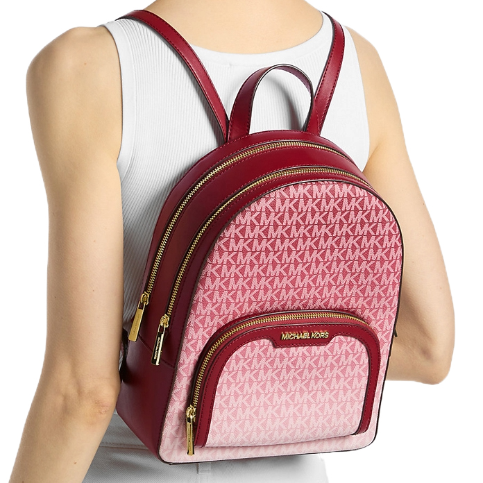 Michael Kors Jaycee Medium Ombré Signature Logo Backpack Cherry # 35F5G8TB8V