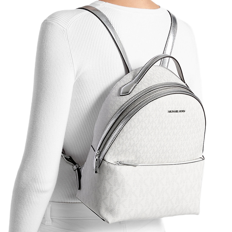 Michael Kors Sheila Medium Logo Backpack Silver # 35F4S6HB6M