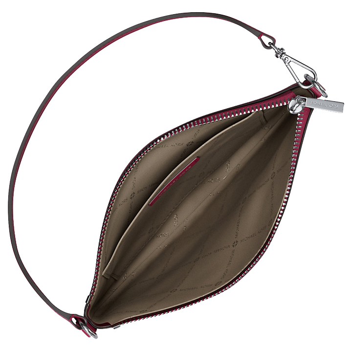 Michael Kors Jet Set Small Pebbled Leather Convertible Wristlet Dk Raspberry # 35S5STVW5L