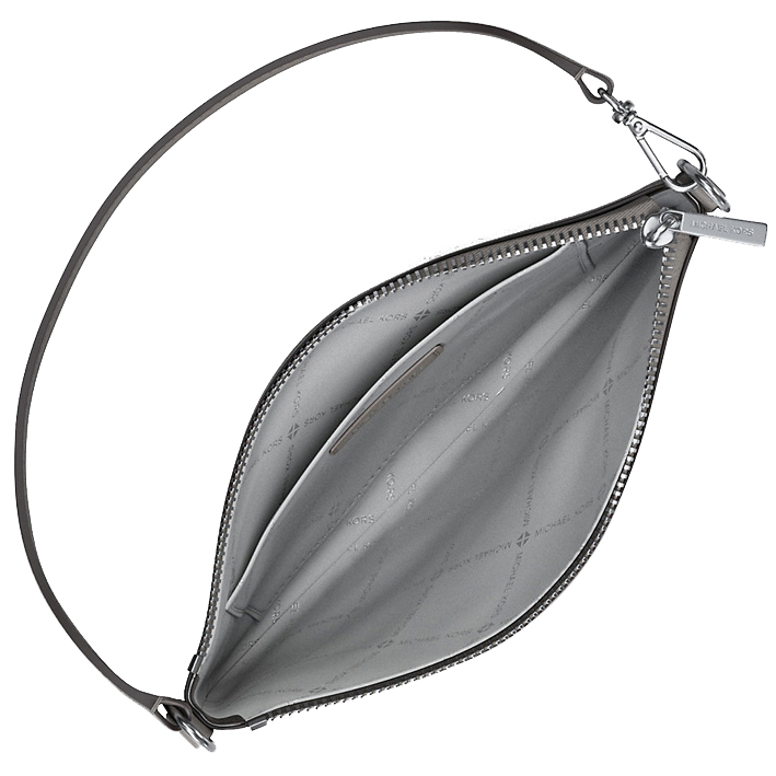 Michael Kors Jet Set Small Pebbled Leather Convertible Wristlet Pearl Grey # 35S5STVW5L
