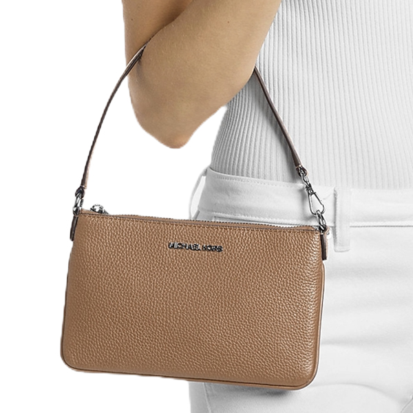 Michael Kors Jet Set Small Pebbled Leather Convertible Wristlet Driftwood # 35S5STVW5L